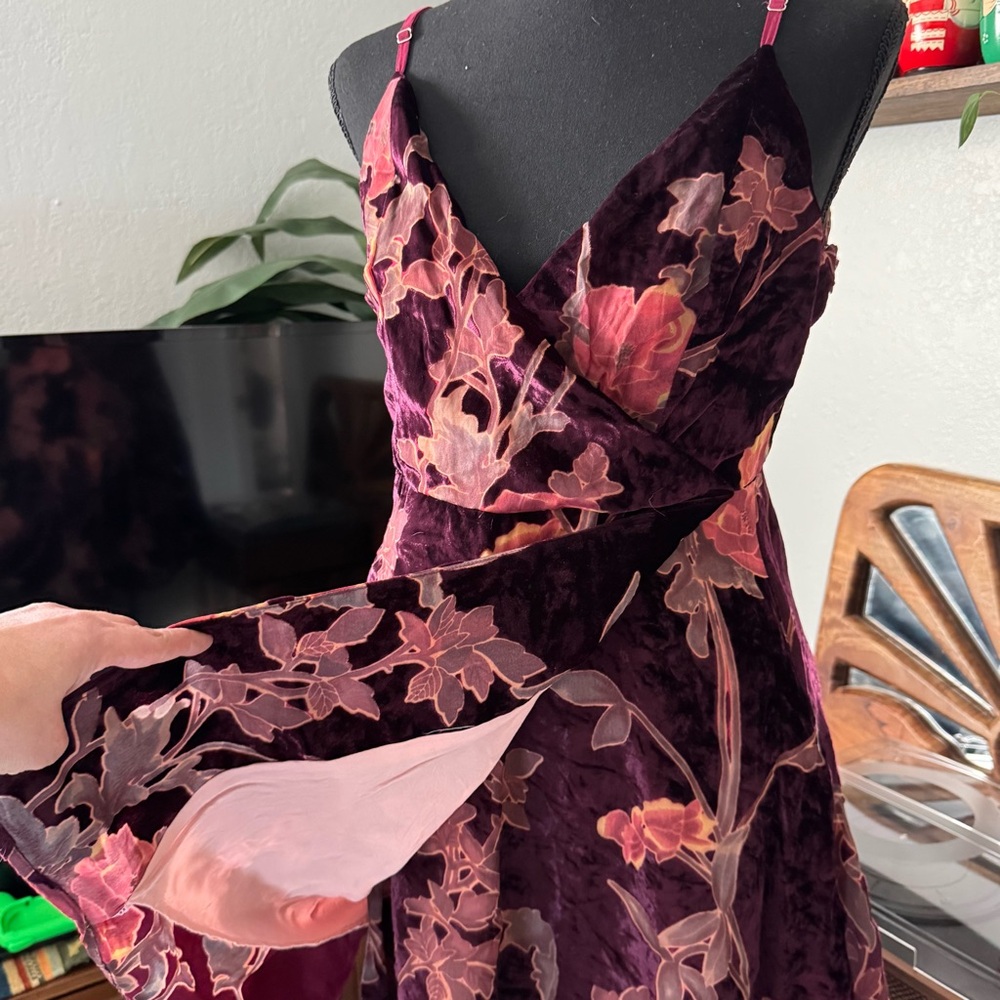 Lulus Catharine Plum Purple Floral Print Burnout Velvet Mini Dress - Picture 8 of 13